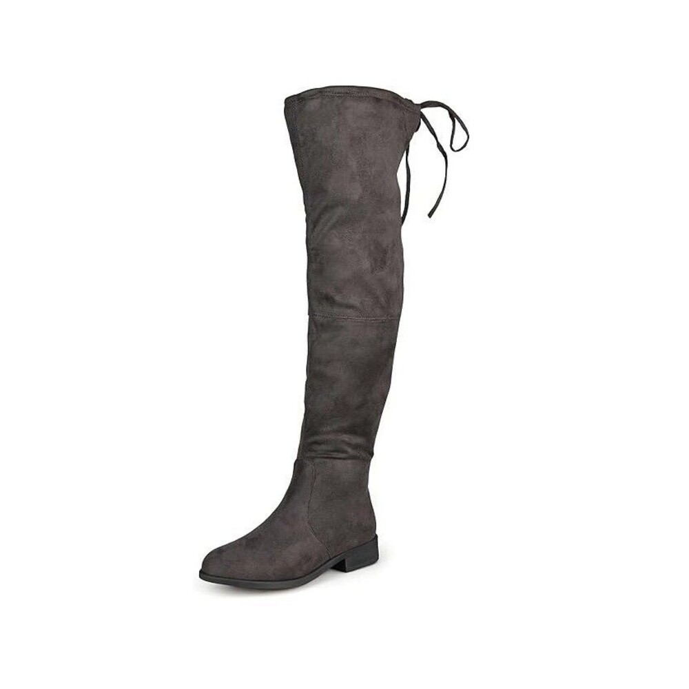 Journee Collection Womens 8 M WC Grey Over The Knee Zip Up Boots NIB XW1
